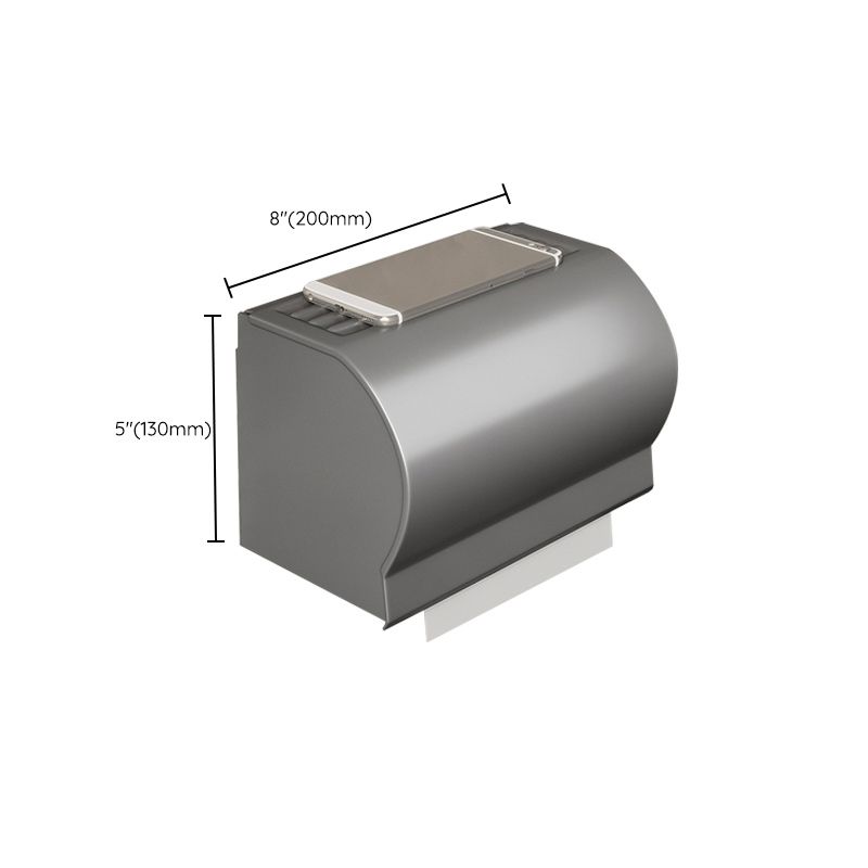 Lisslune | Gray Aluminum Bathroom Accessory Set Contemporary Bath Shelf