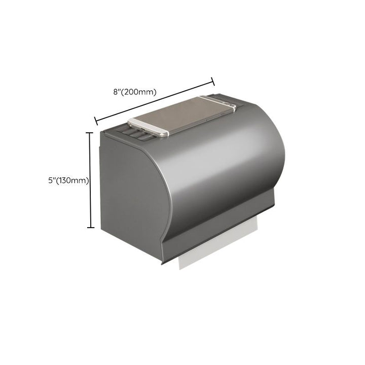 Lisslune | Gray Aluminum Bathroom Accessory Set Contemporary Bath Shelf