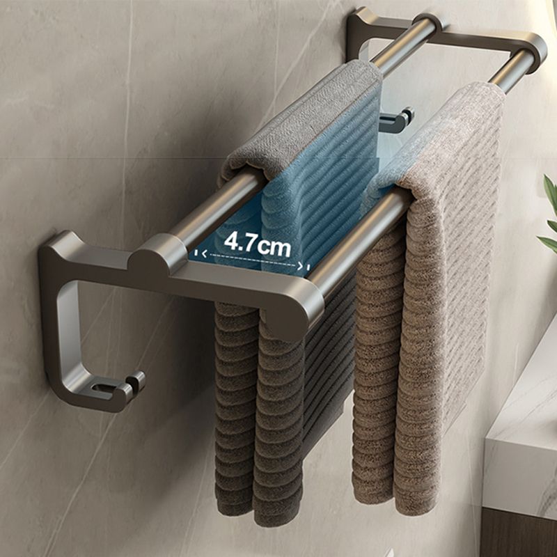 Lisslune | Contemporary Bathroom Accessory Set Grey Aluminum Bathroom Accessory Kit
