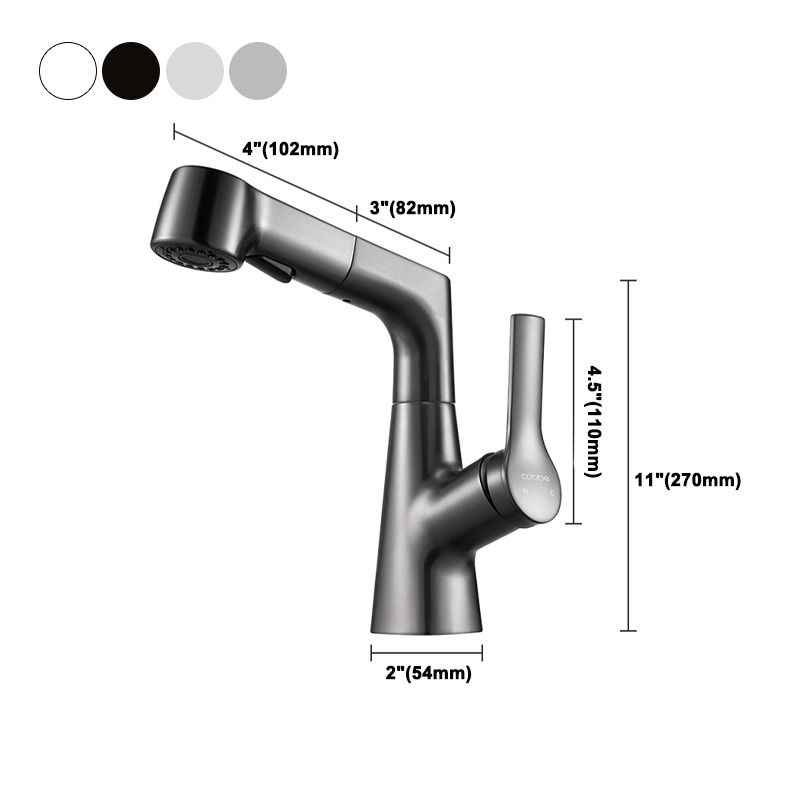 Lisslune | Modern 1-Lever Basin Faucet Round Basin Faucet Brass