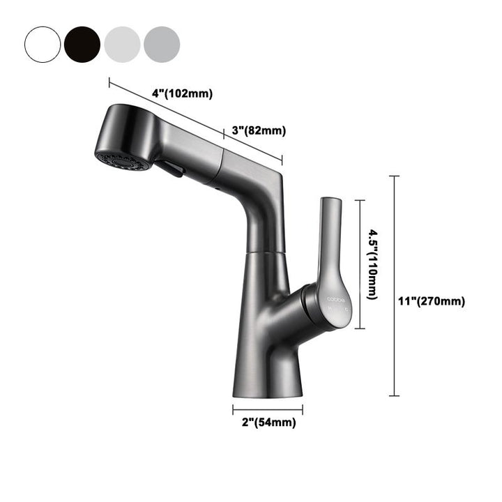 Lisslune | Modern 1-Lever Basin Faucet Round Basin Faucet Brass
