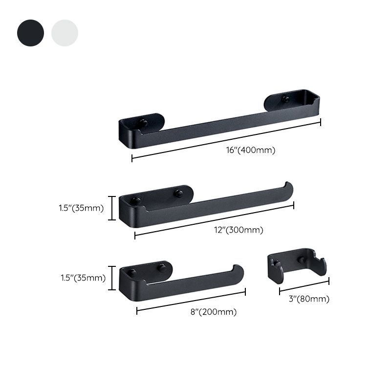 Lisslune | Aluminum Alloy Bathroom Set 4-piece Modern Style Bathroom Hardware Set