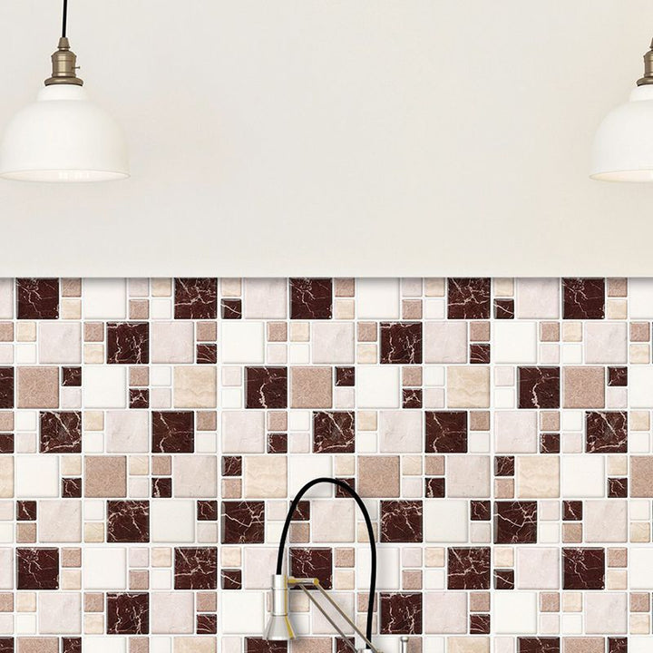 Lisslune | Pattern Matte Color Stone Peel and Stick Mosaic Tile Peel and Stick Tile Set of 2