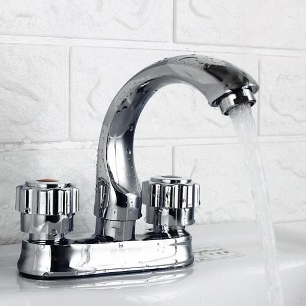 Lisslune | Modern Style Vessel Faucet Copper Knob Handle Low Arc Vessel Faucet