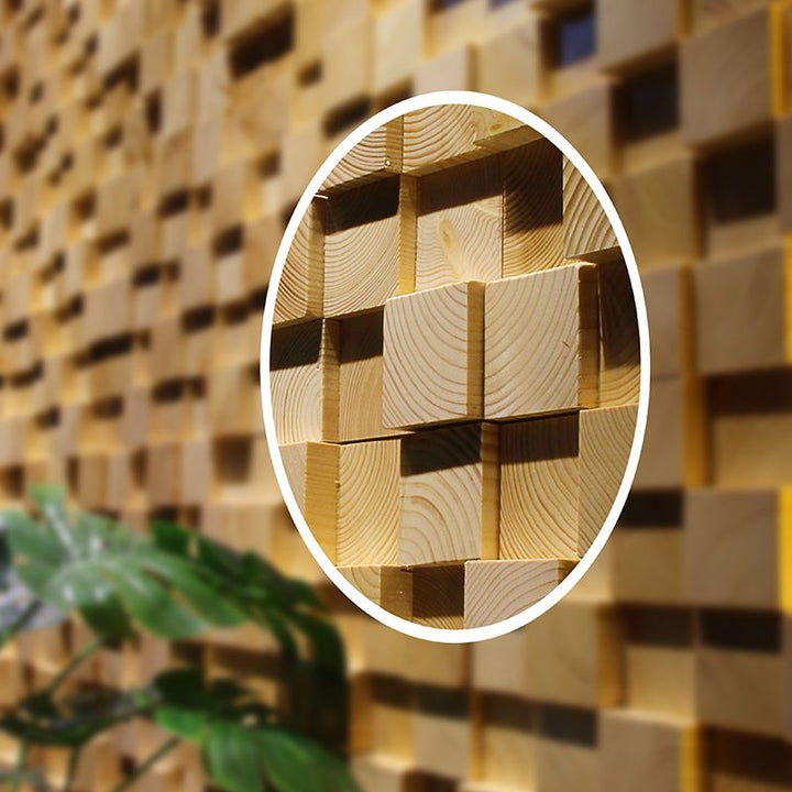 Lisslune | Wood Mosaic Cladding Shiplap Glue Contemporary Interior Wall Cladding