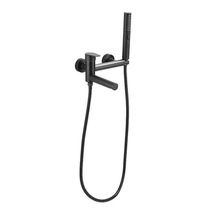 Lisslune | Modern Bath Rim Piece Single Handle Wall Mounted Bathtub Faucet with Hand Shower