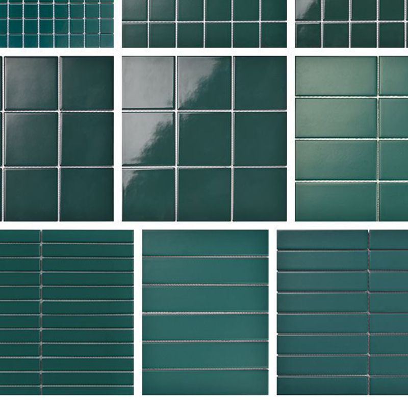 Lisslune | Square Mosaic Peel & Stick Tile in Green Water-resistant Mosaic Tile