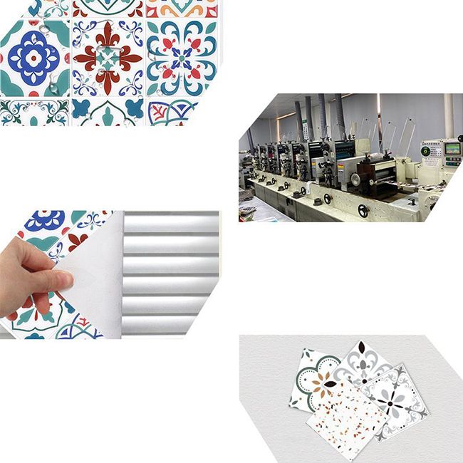 Lisslune | Square Print Plastic Peel & Stick Tile Field Tile for Backsplash