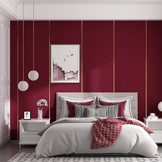 Lisslune | Contemporary Style Wall Panel Linen Living Space Peel and Stick Wall Covering