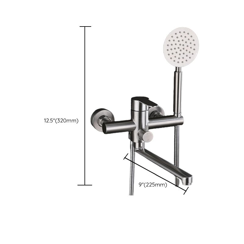 Lisslune | Wall-mounted metal bathtub filling low arch swivel bathtub mixer