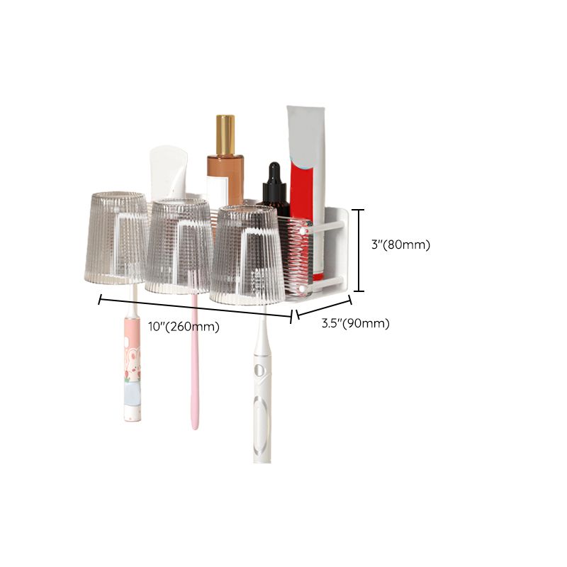 Lisslune | White Bathroom Accessory Set Metal & Acrylic Bathroom Set with Bath Shelf/Towel Hooks
