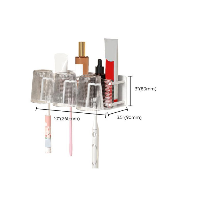 Lisslune | White Bathroom Accessory Set Metal & Acrylic Bathroom Set with Bath Shelf/Towel Hooks