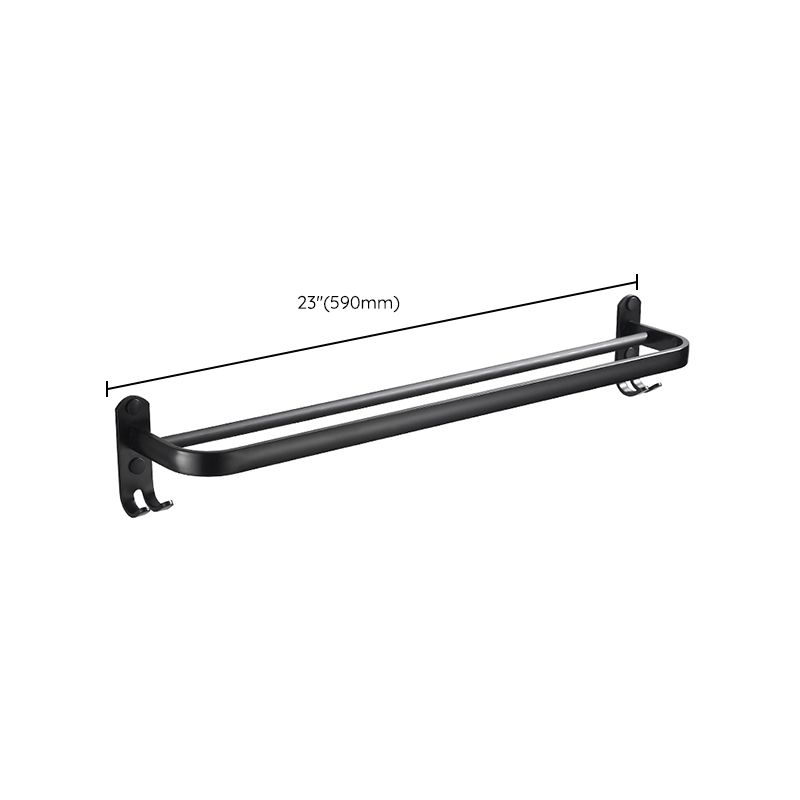 Lisslune | Modern Classic Bathroom Hardware Set Matte Black Bathrobe/Towel Rack & Bathroom Shelf