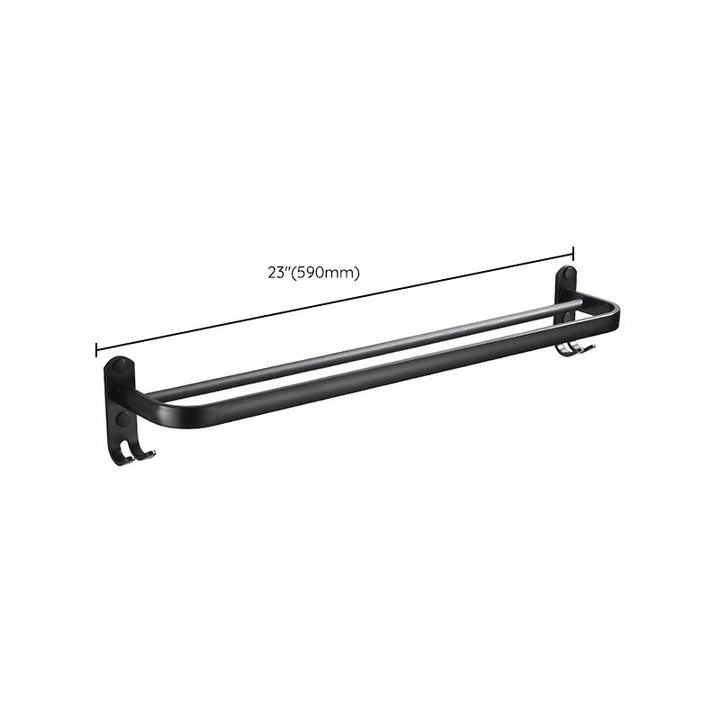 Lisslune | Modern Classic Bathroom Hardware Set Matte Black Bathrobe/Towel Rack & Bathroom Shelf