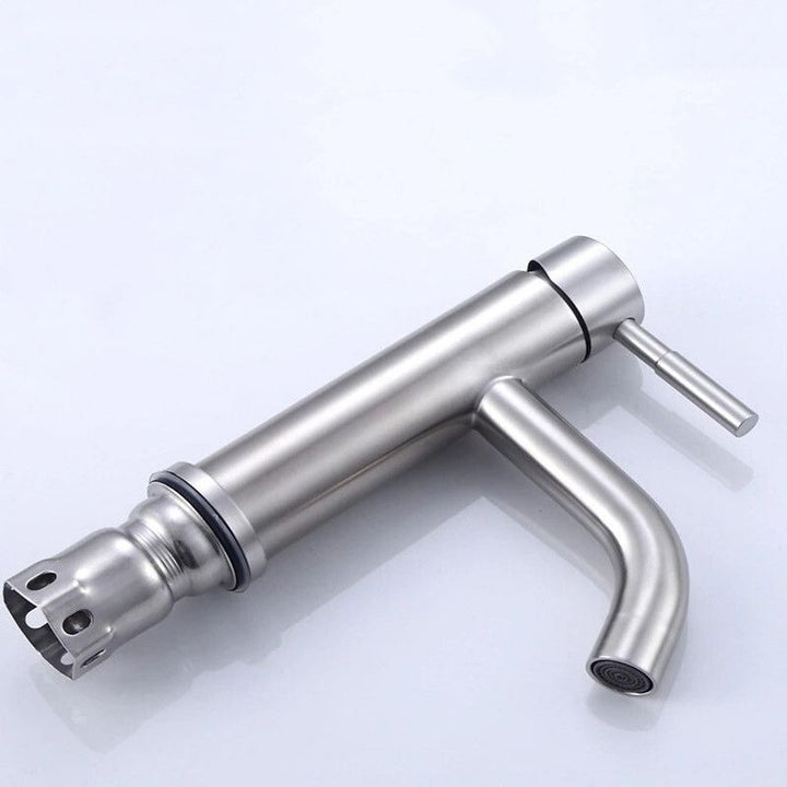 Lisslune | Modern Silver Bathroom Faucet Single Handle Bathroom Tap with Lever Handle