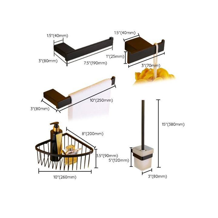 Lisslune | Modern Bathroom Accessories Hardware Set Black Bathroom Accessories Hardware Set