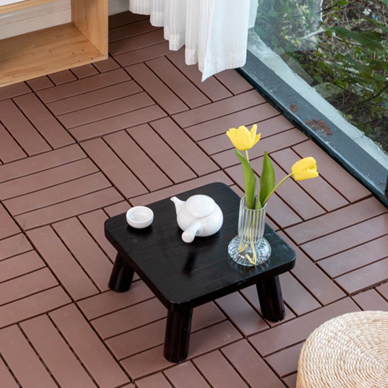 Lisslune | 30 cm X 30 cm 4-Slat Square Deck/Patio Floor Tiles Snap Fit Installation Floor Tiles