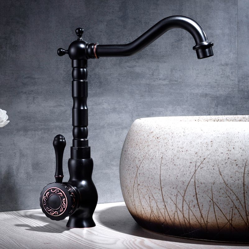 Lisslune | Glam Style Basin Faucet with Swivel Spout and Lever Handle