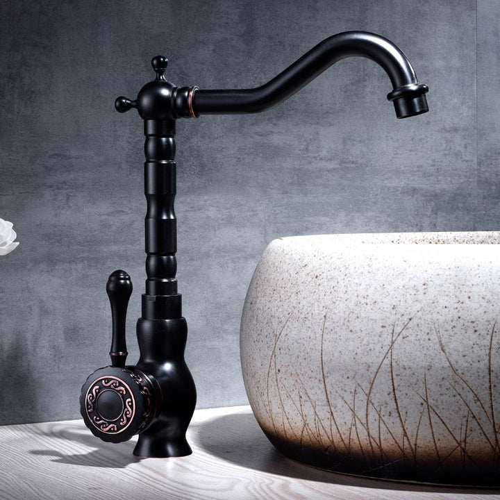 Lisslune | Glam Style Basin Faucet with Swivel Spout and Lever Handle