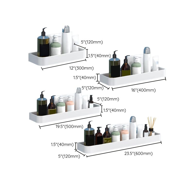 Lisslune | White 2-piece Bathroom Hardware Modern Bathroom Accessories Set, Bathroom Shelf
