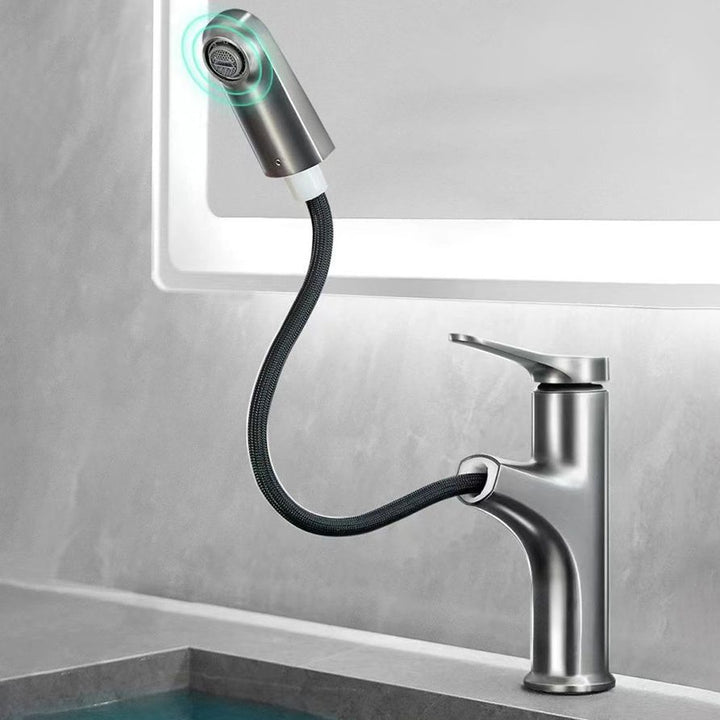 Lisslune | Basic Sink Faucet Brass Faucet Silver Centerset Sink Faucet