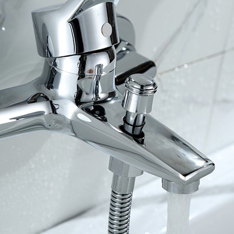 Lisslune | Modern Silver Faucet Copper with 1-Handle 2-Hole Bathroom Faucet