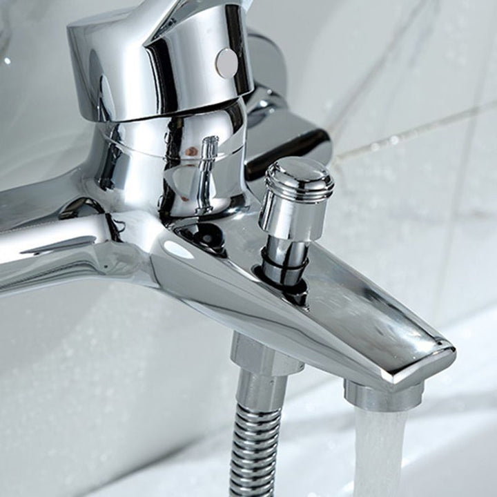 Lisslune | Modern Silver Faucet Copper with 1-Handle 2-Hole Bathroom Faucet