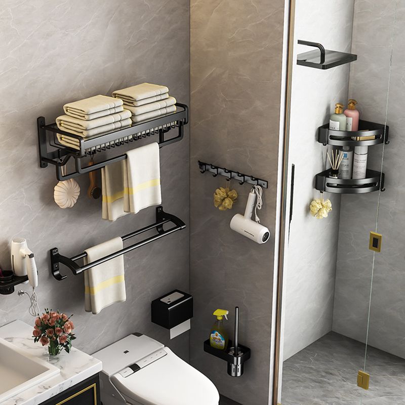 Lisslune | Modern black metal bathroom hardware set towel bar bathroom hardware set