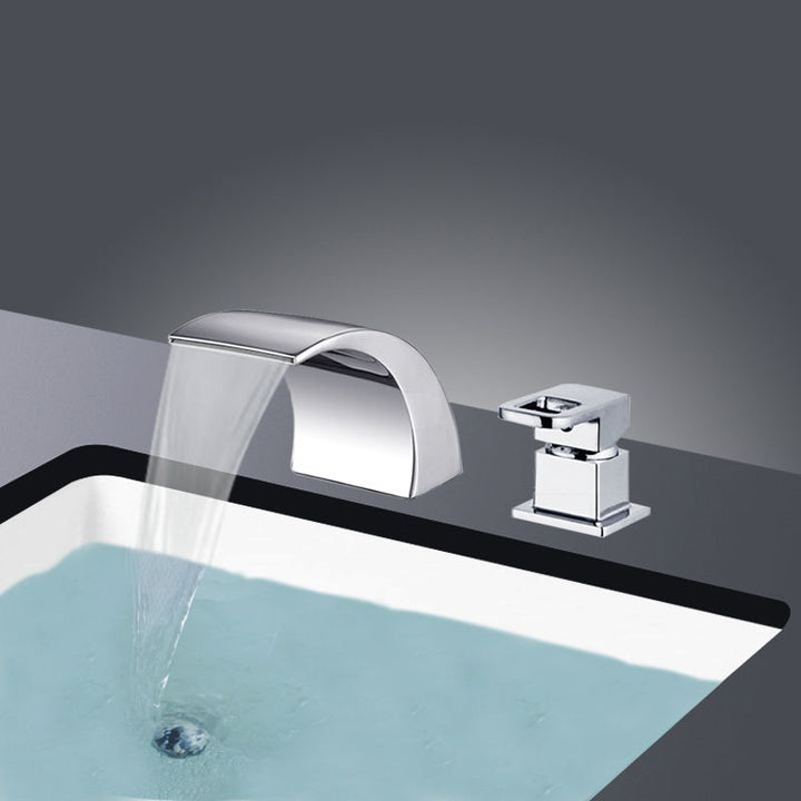 Lisslune | Modern Brass Roman Bathtub Faucet Waterfall Spout Bathtub Faucet
