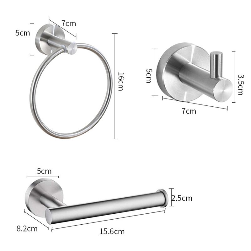 Lisslune | Stainless Steel Bathroom Set 3-piece Modern Style Simple Bathroom Accessory Set