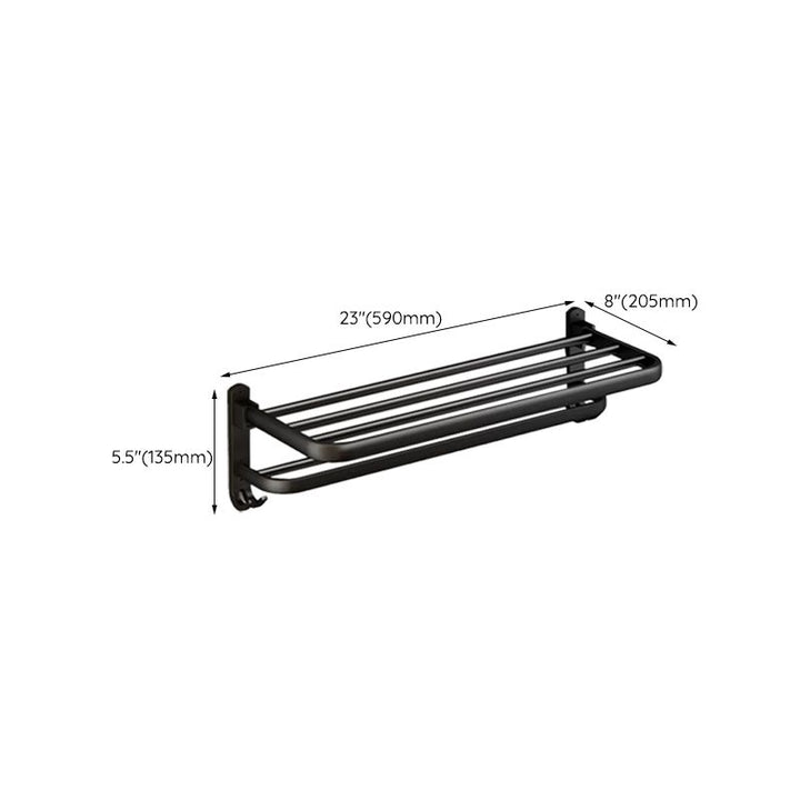 Lisslune | Classic Bathroom Accessories Set in Aluminum Black Finish Bathrobe Hook/ Towel Bar