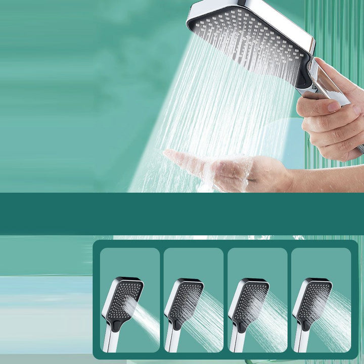Lisslune | Rectangular Pressure Shower Head 4-Adjustable Water Flow Hand Shower