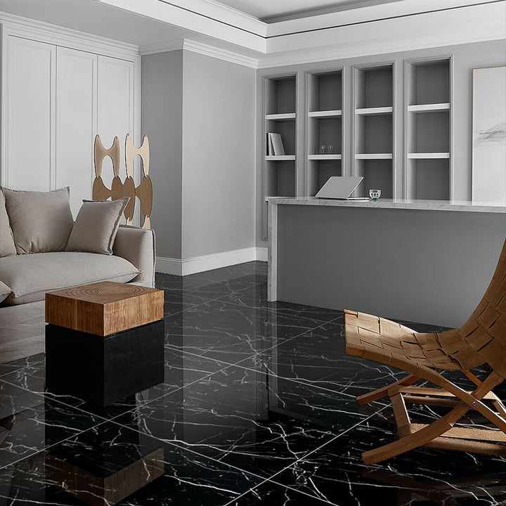 Lisslune | Peel and Stick Vinyl Flooring Marble Look Vinyl Flooring with Square Edge