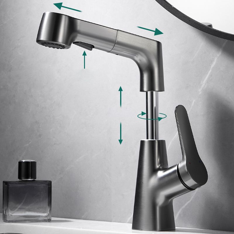 Lisslune | Extendable Vessel Water Tap Modern Sink Faucet with a Lever Handle