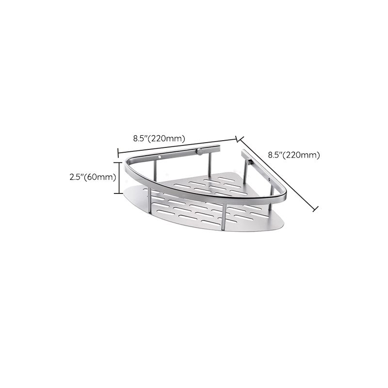 Lisslune | 3-piece modern bathroom accessory set aluminum bath shelf in silver