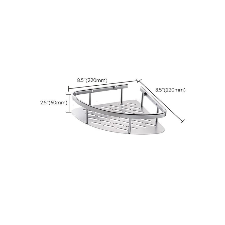 Lisslune | 3-piece modern bathroom accessory set aluminum bath shelf in silver