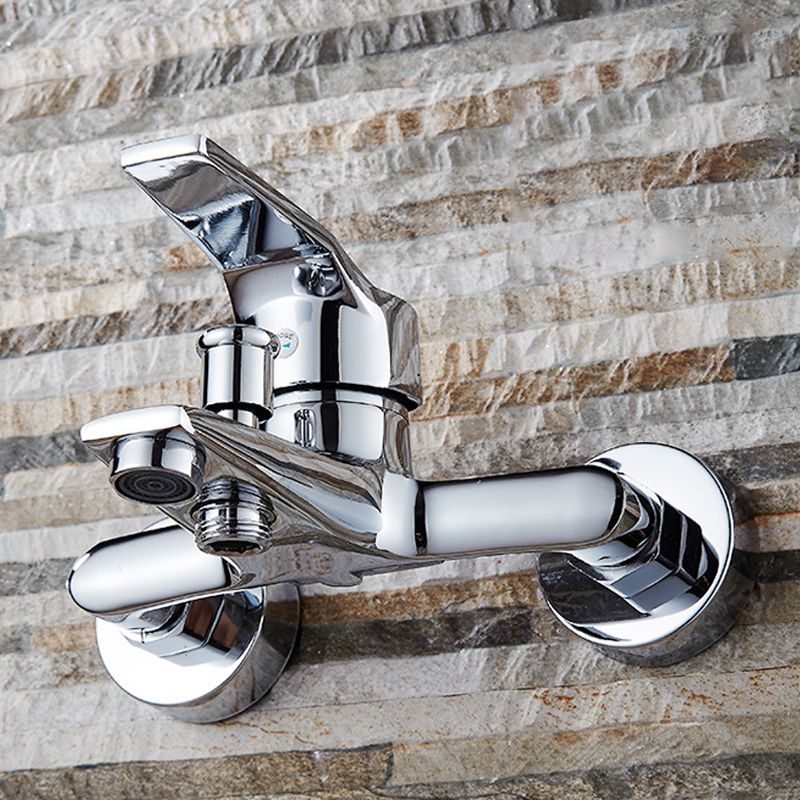 Lisslune | Modern Silver Bathtub Spout Single-Hole and Two-Hole Installation Faucet