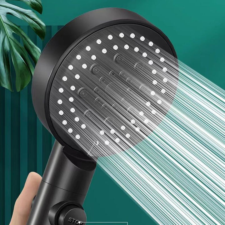 Lisslune | Round Handheld Showerhead Plastic Adjustable Spray Pattern Showerhead for Home