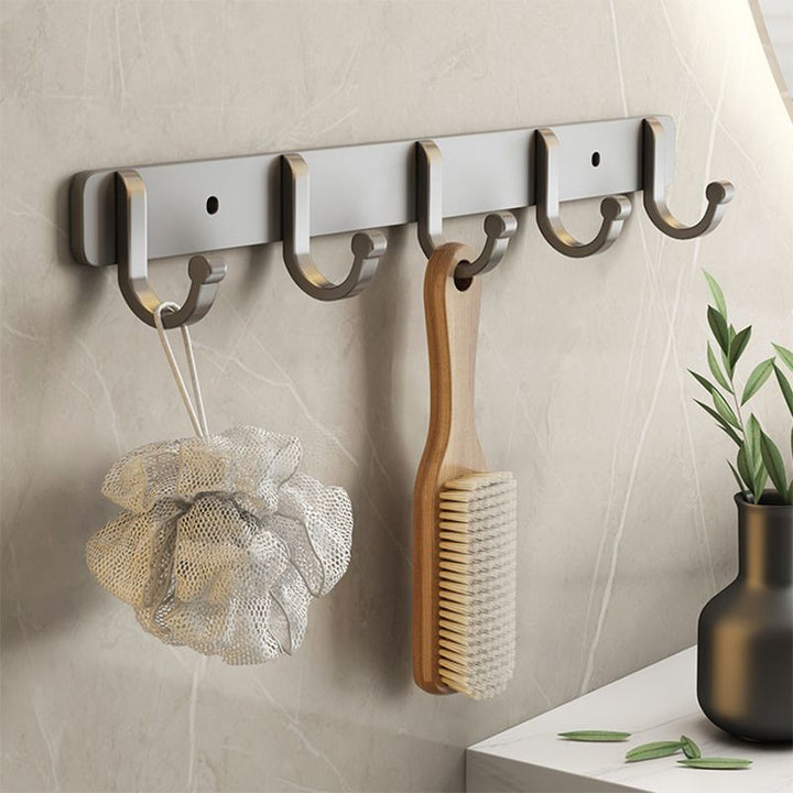 Lisslune | Contemporary Bathroom Accessory Set Grey Aluminum Bathroom Accessory Kit