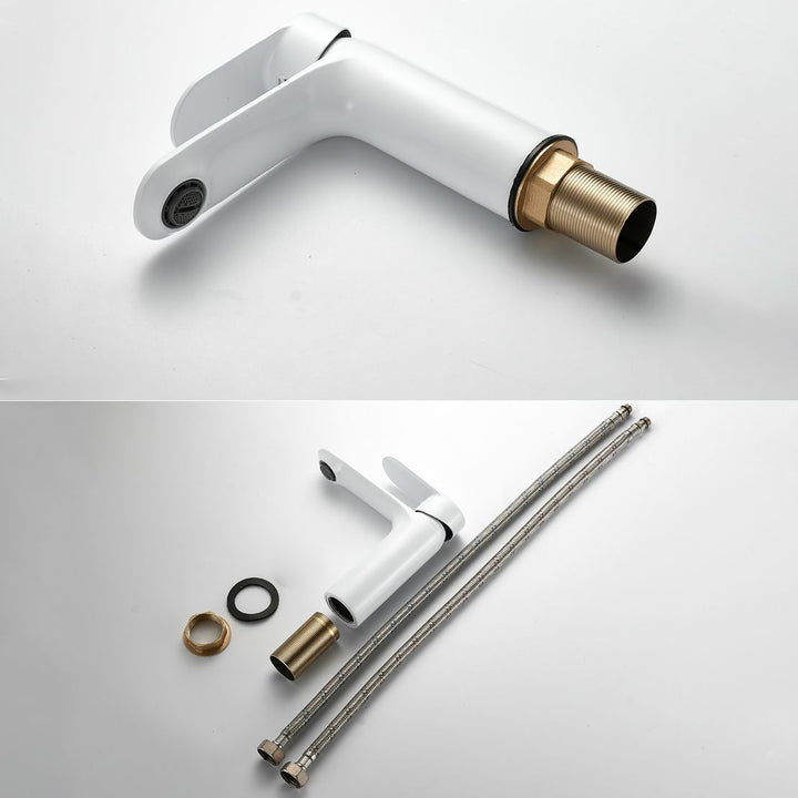 Lisslune | Bathroom Sink Faucet Lever Handle Brass Monochrome Bathroom Faucet