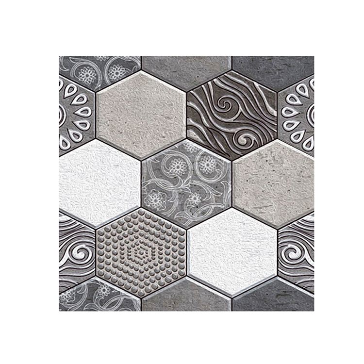 Lisslune | Hexagonal Tile - Peel & Stick Plastic Stain Resistant Peel and Stick Mosaic Tile 5-Pack