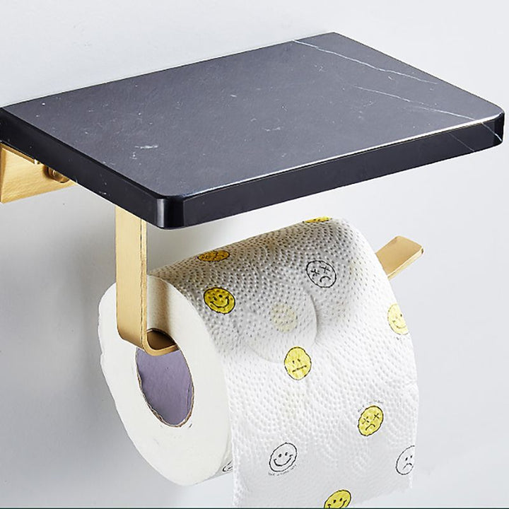 Lisslune | Metal and Marble Bathroom Minimalist Accessory as a Single Item or in a Set in Gold
