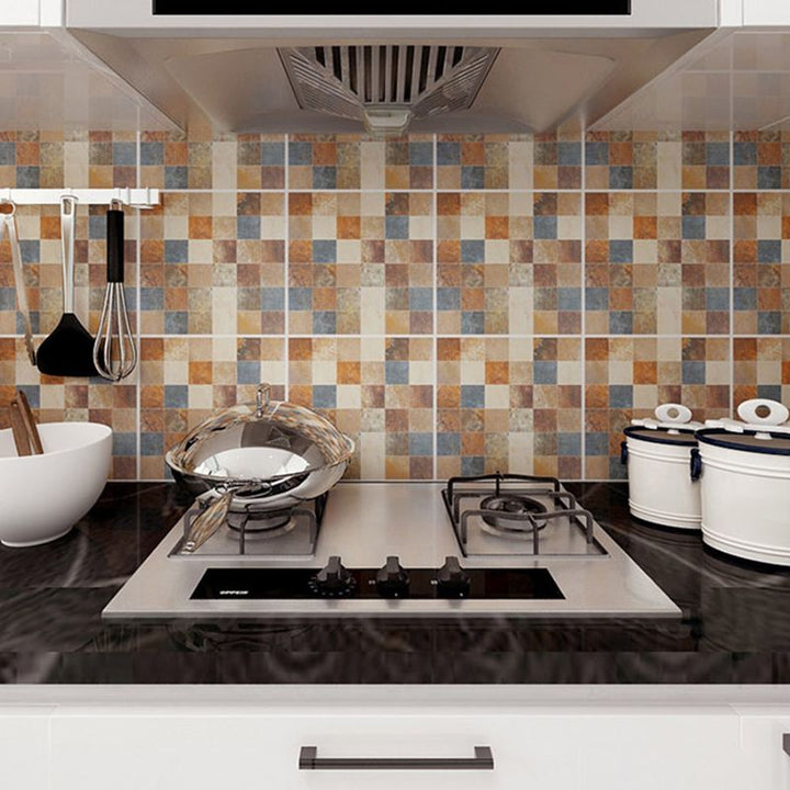 Lisslune | Peel & Stick Tiles Square Stain Resistant Plastic Peel and Stick Tiles for Kitchen 20 Pack