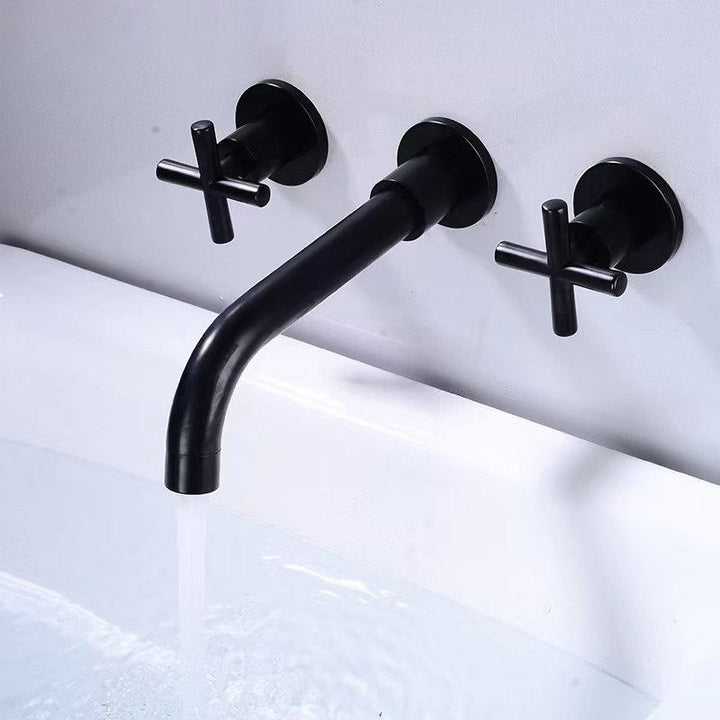 Lisslune | Modern 1 or 2 Handle Bathroom Sink Faucet Round Wall Mounted Bathroom Faucet.