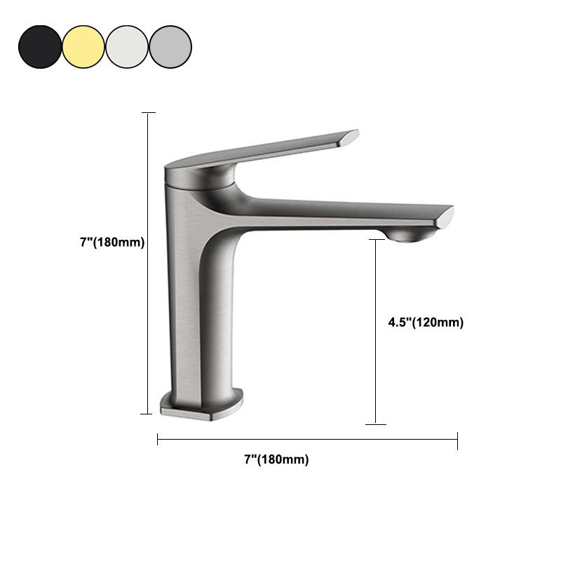 Lisslune | Modern faucet brass lever handles low arc sink bathroom faucet