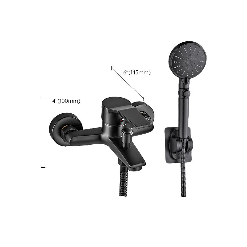 Lisslune | Wall-mounted fixed bathtub faucet lever handle with hand shower