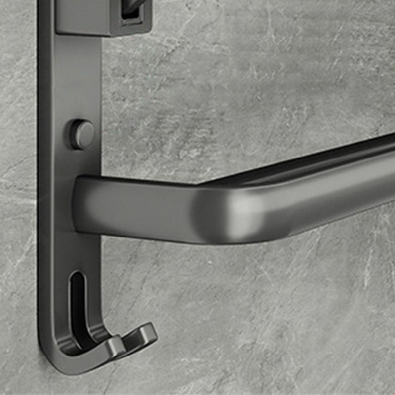 Lisslune | Contemporary Bathroom Accessory Set Gray Aluminum Bathroom Shelf/Towel Holder/Bathtub Hook