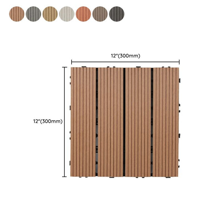 Lisslune | 30 cm x 30 cm Square PVC Terrace Tiles Snap Installation Outdoor Floor Tiles