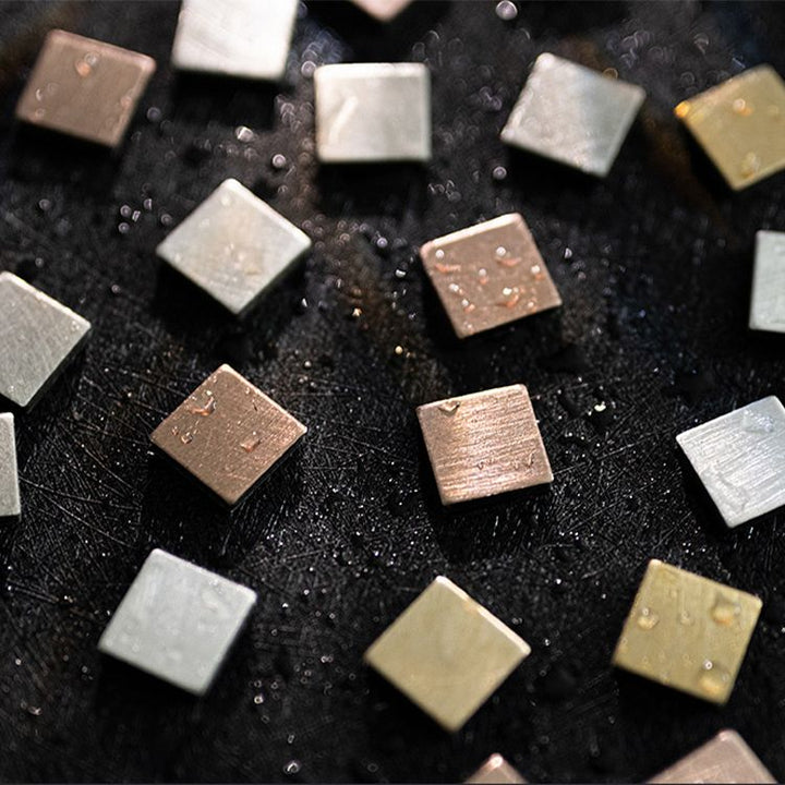 Lisslune | Mosaic Tiles Wallpaper Square Shape Peel and Stick Mosaic Tiles with Metal Look