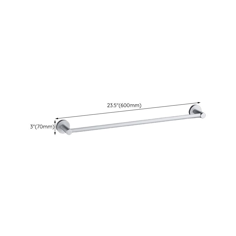 Lisslune | Silver Modern Bathroom Accessory Set with Bath Shelf/Towel Holder & Bathrobe Hook